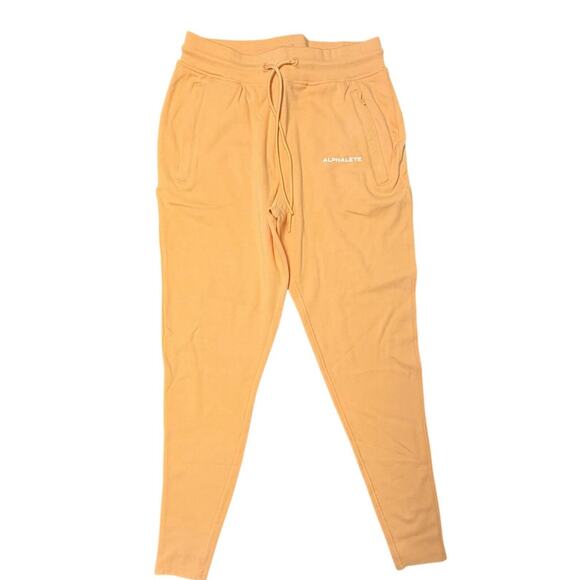 Alphalete Pants - Alphalete Essential Core Joggers size L women Light Orange Pocket Zip Drawstring